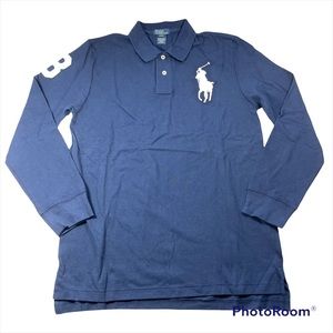NWOT Polo big pony logo long sleeve polo shirt navy size XL (18-20)